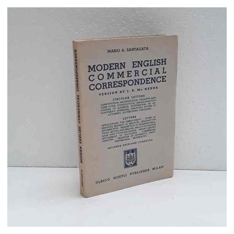 Modern English commercial correspondence di Santagata Mario