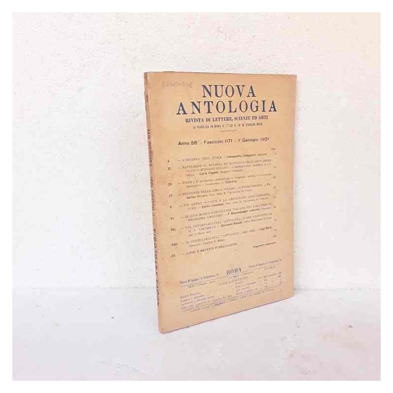 Nuova Antologia rivista di lettere scienze ed arti 1921 fascicolo 1171