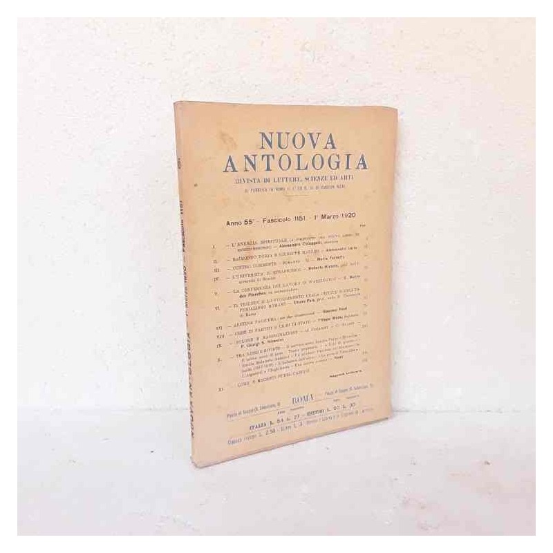 Nuova Antologia rivista di lettere scienze ed arti 1920 fascicolo 1151