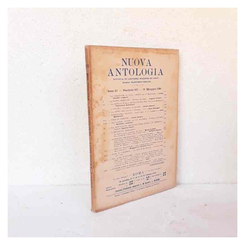 Nuova Antologia rivista di lettere scienze ed arti 1910 fascicolo 922