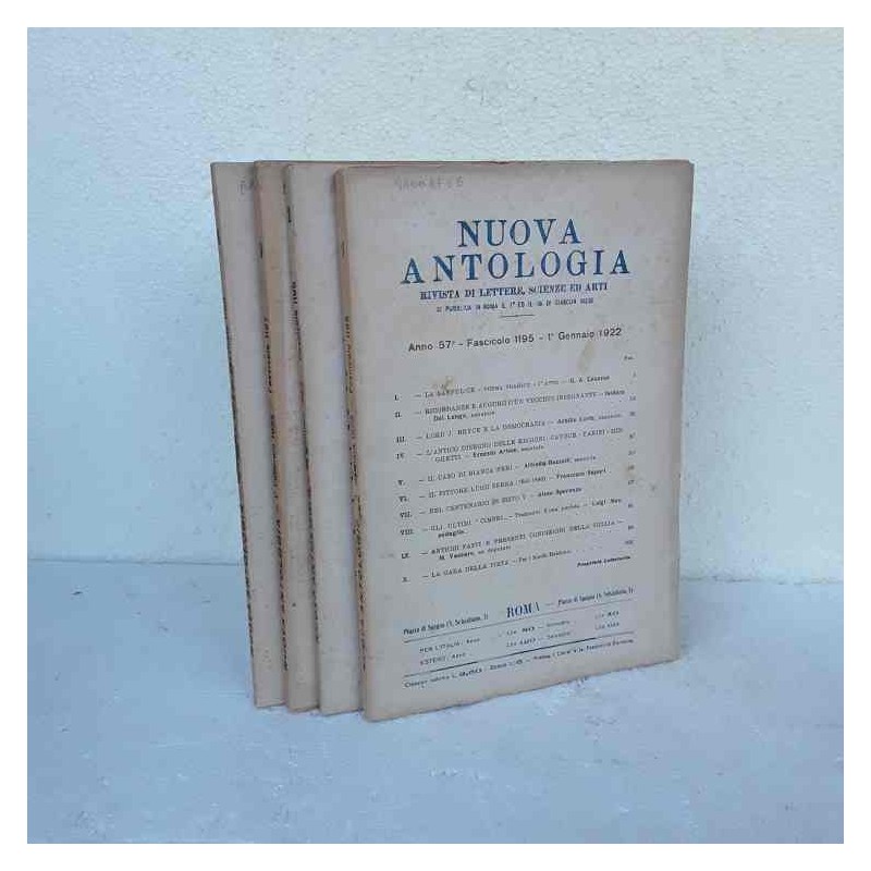 Nuova Antologia rivista di lettere scienze ed arti 1922 fascicolo 1195 1198 Completa
