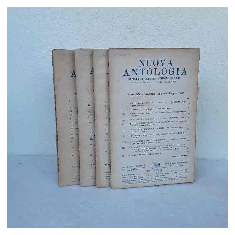 Nuova Antologia rivista di lettere scienze ed arti 1921 fascicolo 1183 1196 Completa