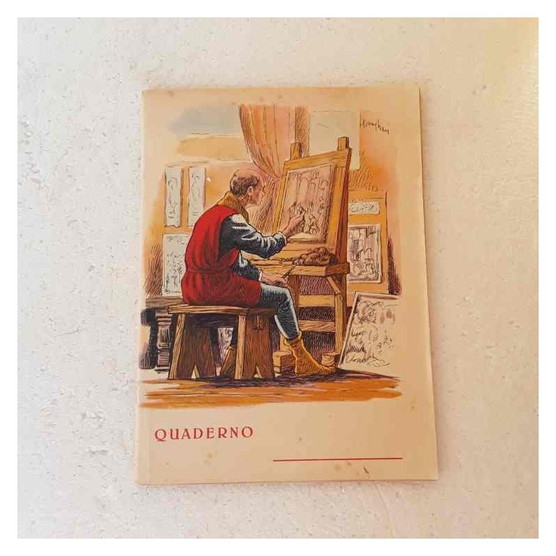 Quaderno scolastico anni 40/50 serie i grandi maestri dell'arte italiana Lorenzo Ghiberti
