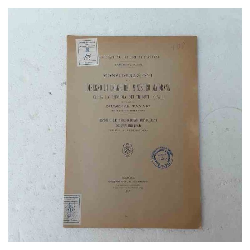 Considerazioni sul disegno di Legge del Ministro Maiorana