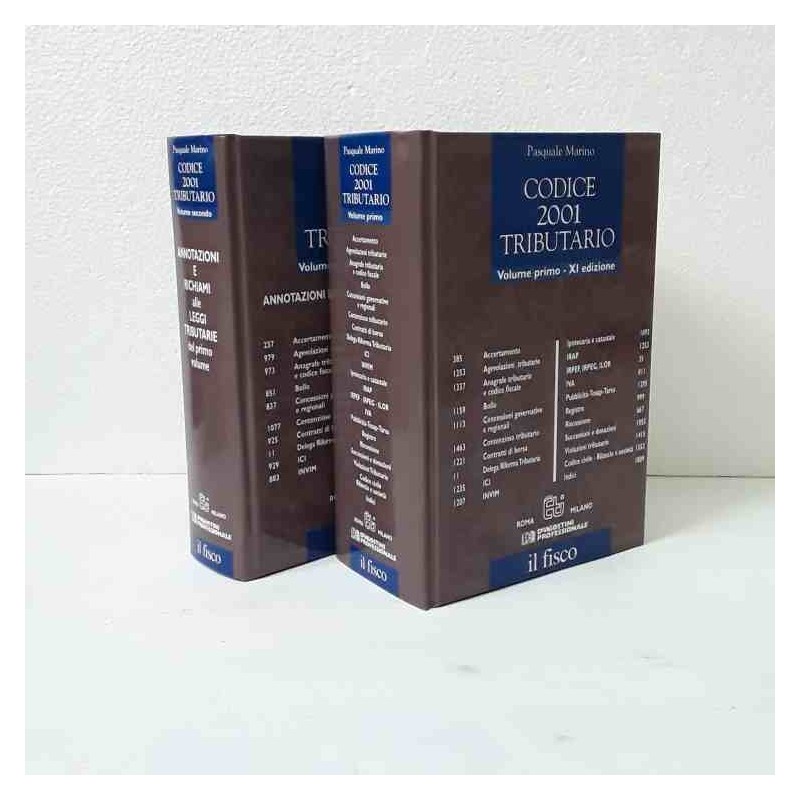 Codice Tributario 2001 - 2 volumi di Marino Pasquale