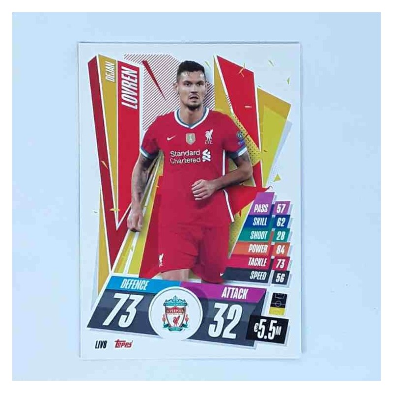 Match Attax Champions League Topps 2020 Dejan Lovren Liverpool FC LIV8