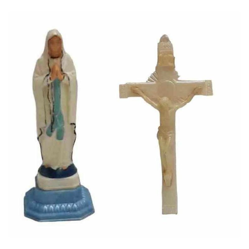 Madonnina e Crocefisso plastica