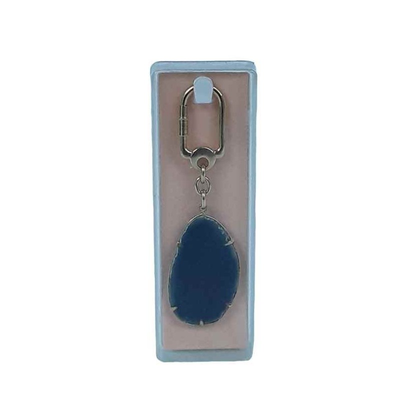 Portachiavi pietra dura quarzo blu