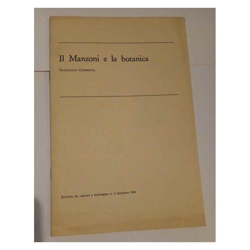 Il Manzoni e la botanica di Corbetta Francesco