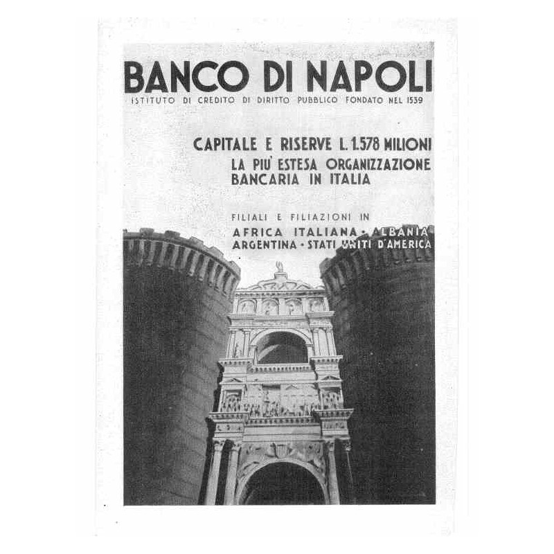 Banco di Napoli Capitale e Riserve 1.552 milioni di lire