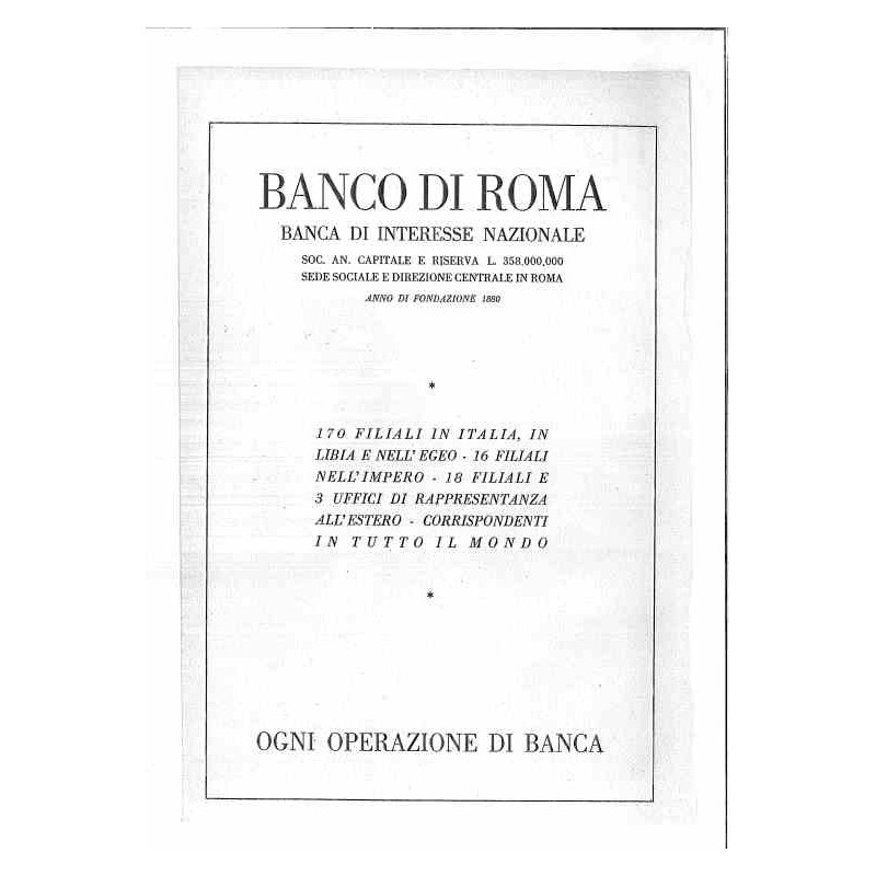 Banco di Roma Capitale sociale 358 milioni di lire