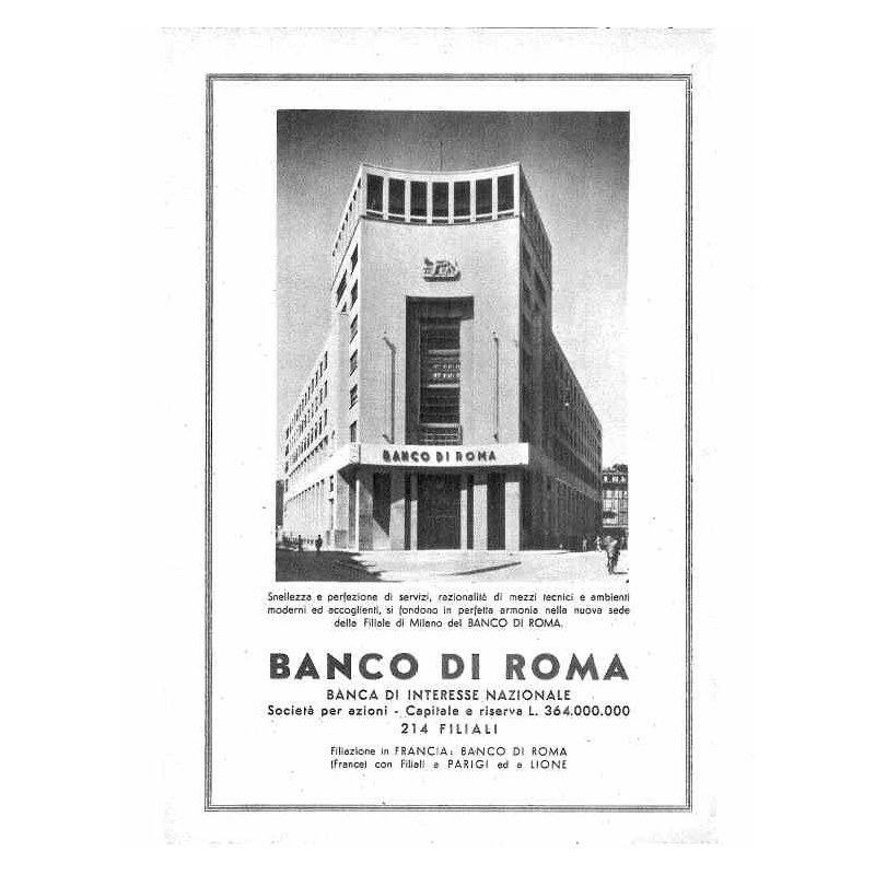 Banco di Roma Capitale sociale 364 milionri di lire