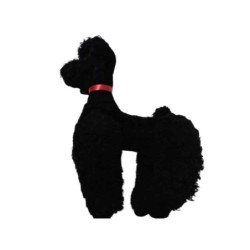 Peluche cane barboncino nero impagliato da collezione primi anni 60 h.50