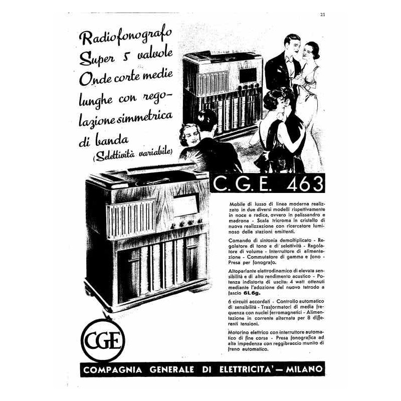 Cge radio 463 Radiofonografo