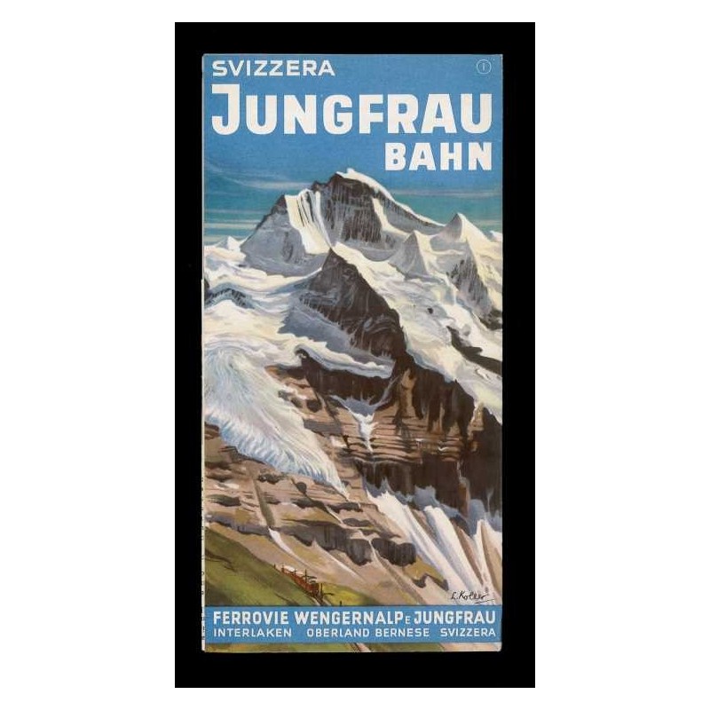Depliant Jungfrau Bahn Svizzera anni 50