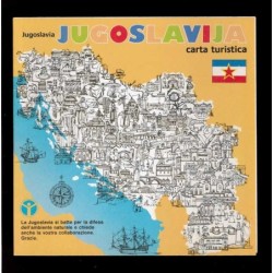 Depliant carta turistica Jugoslavia anni 70