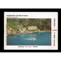 Depliant navigazione sul lago di Como Tariffe 1985