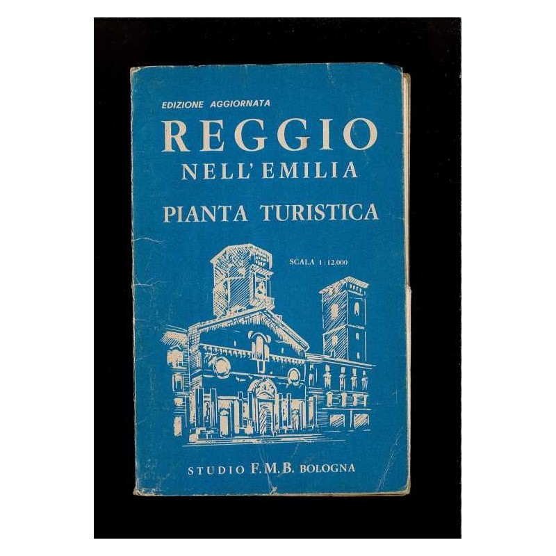 Depliant Reggio nell'Emilia pianta turistica anni 50