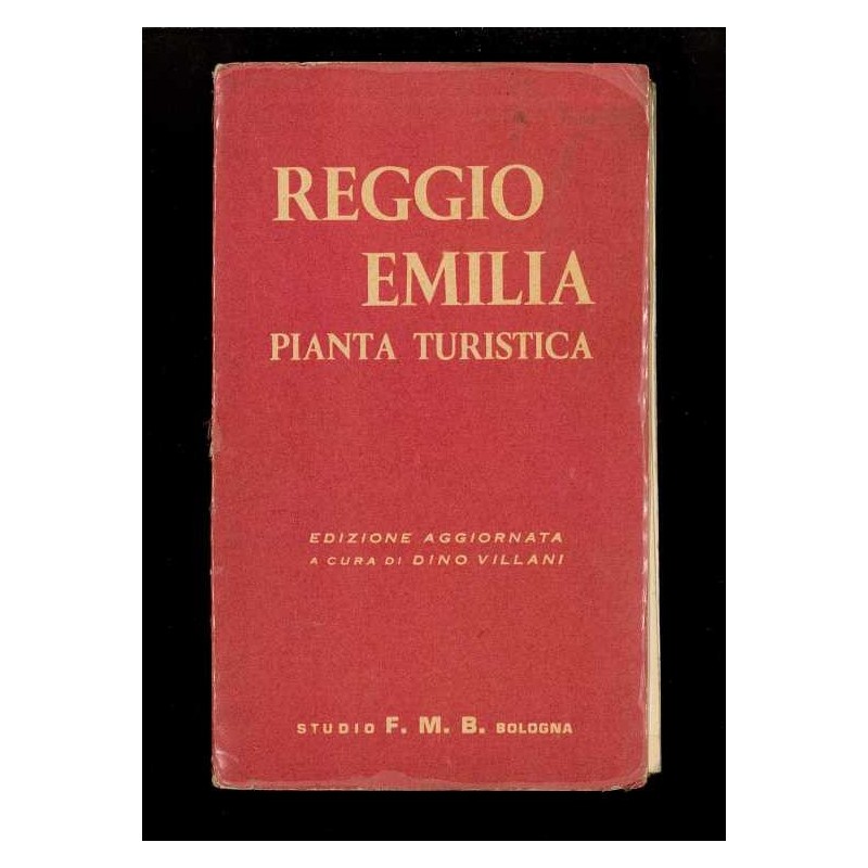 Depliant Reggio nell'Emilia pianta turistica anni 50