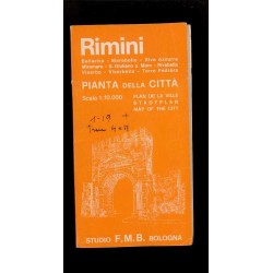 Depliant Rimini pianta della città Studio F.m.b bologna anni 70