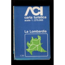 Depliant La Lombardia carta turistica 1:275.000 anni 80
