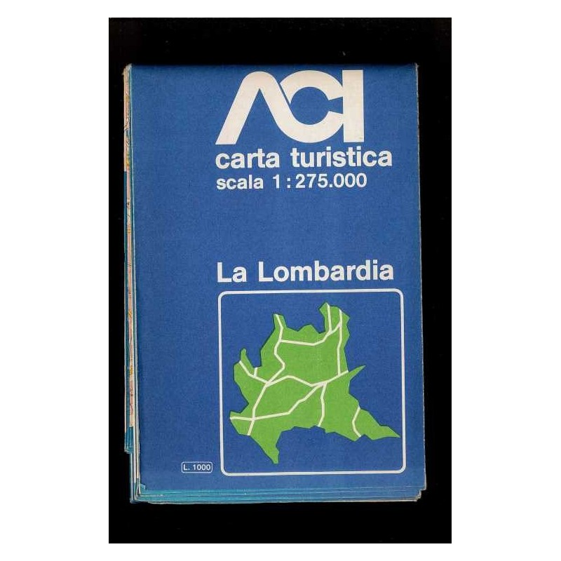 Depliant La Lombardia carta turistica 1:275.000 anni 80