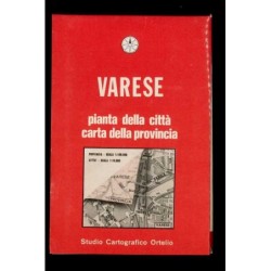 Depliant Varese pianta della città carta della provincia scala 1:100.000 anni 80