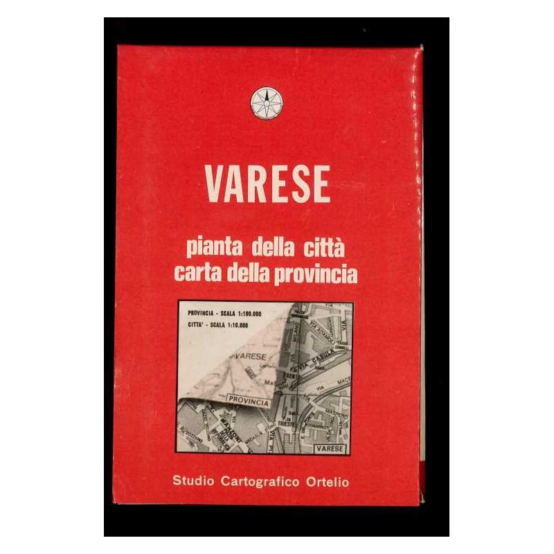 Depliant Varese pianta della città carta della provincia scala 1:100.000 anni 80