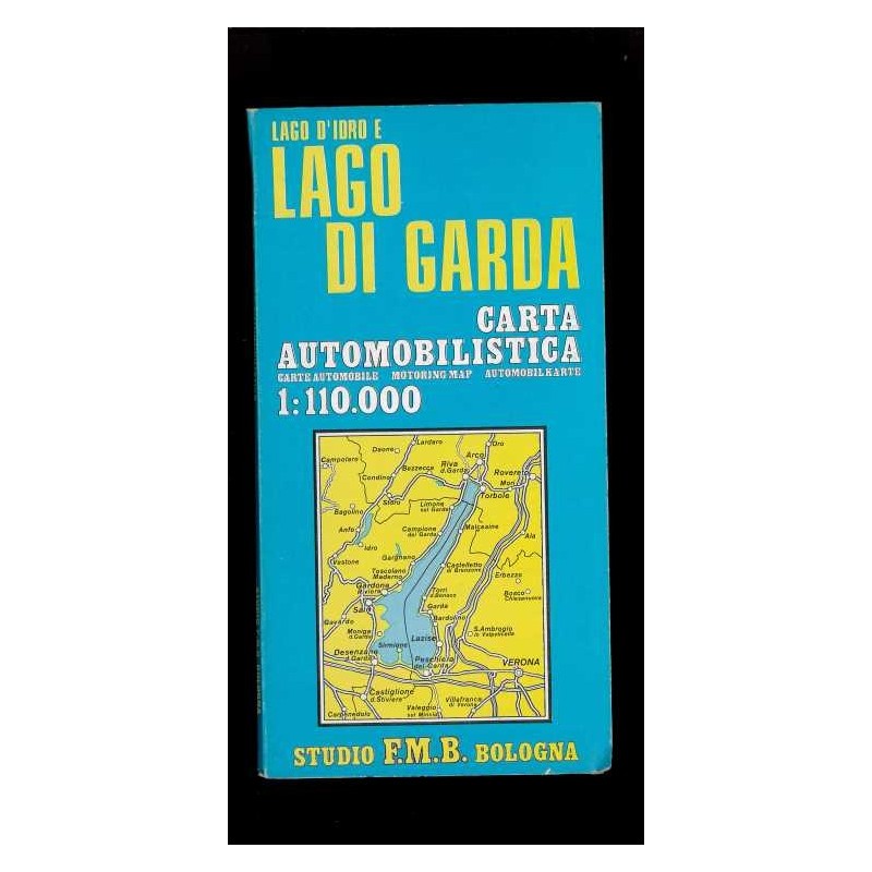 Depliant Lago di Garda carta automobilistica scala 1:110.000 anni 80