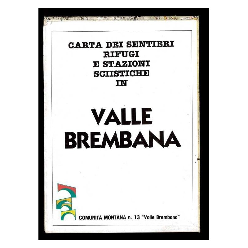 Depliant carta dei sentieri e rifugi e stazioni sciistiche in Valle Brembana