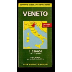 Depliant Veneto carta stradale scala 1:250.000 anni 80