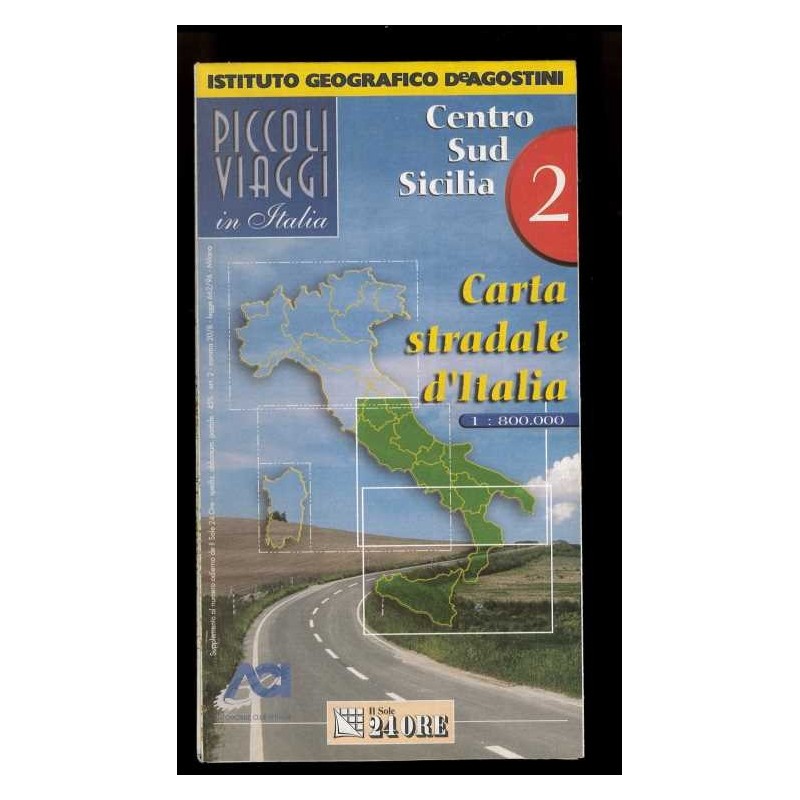 Depliant Centro Sud Sicilia scala 1:800.000 De Agostini