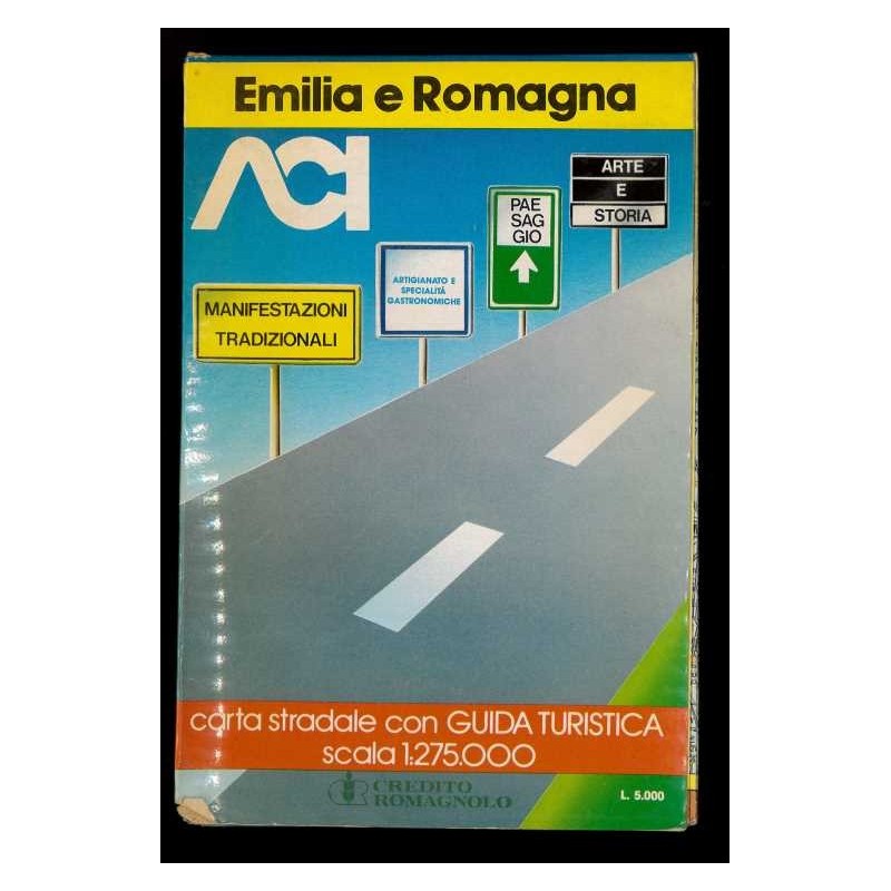 Depliant Aci Emilia Romagna carta stradale scala 1:275.000