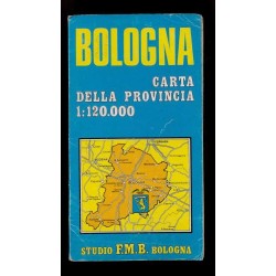 Depliant Bologna carta della provincia 1:120.000 anni 80 Studio F.m.b
