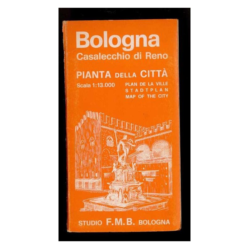 Depliant Bologna pianta città 1:13000 stuo fmb anni 70